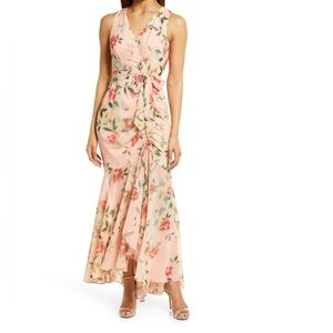 Eliza J Pink Floral Maxi Dress